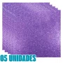 Kit 05 Cartolinas EVA com Glitter Lilás Seller