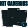 Kit Cadernos Universitário + Caderneta Zip Preto Tilibra