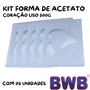 Kit de Formas Acetato Coração Liso 500g Cód.28 com 05 Unidades BWB
