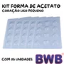Kit de Formas Acetato Coração Liso Pequeno Cód.25 com 05 Unidades BWB