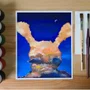 Kit de Pintura com Tela + 02 Pinceis + 12 Tinta Guache