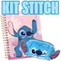 Kit Escolar Stitch Caderno + Estojo Pelúcia DAC