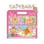 Kit Folhas para Colorir Capivara com 16 Páginas + 50 Adesivos CapyClub Tilibra