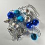 Kit Natalino Bolas 4cm e Enfeites Azul e Prata 18 Uni Global