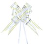 Laço Pronto 18mm Pequeno Branco Listra Ouro Best Pct C/ 10 Un