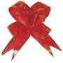 Laço Pronto 18mm Pequeno Vermelho Listra Ouro Best Pct C/ 10 Un