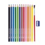 Lápis De Cor Aquarelável 12 Cores + Pincel + Apontador Tris