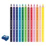 Lápis De Cor Jumbo 12 Cores + Apontador Mega Soft Color Tris