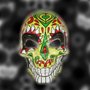 Máscara Caveira Mexicana Verde Halloween Importado