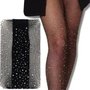 Meia Calca Arrastão Preta com Strass