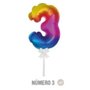 Mini Balão Topo Bolo N. 3 Tie Dye Cromus