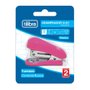 Mini Grampeador de Mesa Metálico 15fls G101 Rosa Tilibra