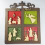 Painel MDF Quadrado Presépio Feliz Natal Neotrentina
