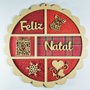 Painel MDF Redondo Feliz Natal Decorado Natalino Neotrentina