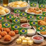 Palito Aperitivo C/ Bandeira Brasil C/ 100 Un