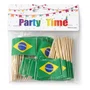 Palito Aperitivo C/ Bandeira Brasil C/ 100 Un
