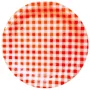 Prato de Papelão PR 18 Xadrez Vermelho - Kaixote | 8 Unidades