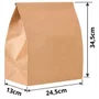 Saco Kraft Fundo Quadrado Fast Food 24x34,5x13 C/ 50 Unidades Embale Bem