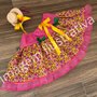 Saia Junina Infantil Tam G + Tiara Thais