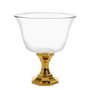 Taça Acrílica Transparente com Base Ouro 1,25L Festplastik