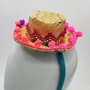 Tiara Junina com Chapeuzinho Fitas e Pompom