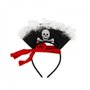 Tiara Pirata Preta e Vermelho Caveira Bazar Importadora