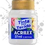 Tinta para Tecido Branco 37ml Metálica Acrilex