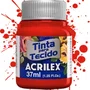 Tinta para Tecido Vermelho Escarlate 37ml Acrilex