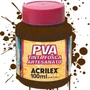 Tinta PVA Fosca 100ml Marrom Escuro Acrilex