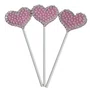 Topper Bolo Coração Rosa C/ Perola C/ 03 Un