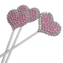 Topper Bolo Coração Rosa C/ Perola C/ 03 Un