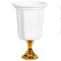 Vaso Branco Diamante Base Ouro 23x13cm 850ml Festplastik