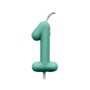 Vela N.1 Verde Pastel Cintilante Silver Plastic