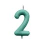 Vela N.2 Verde Pastel Cintilante Silver Plastic