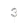 Vela Nº 3 Prata Design Silver Plastic