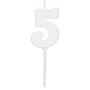Vela Nº 5 Branca Pick Silver Plastic