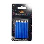 Vela Palito Azul 16 Unidades Silver Festas